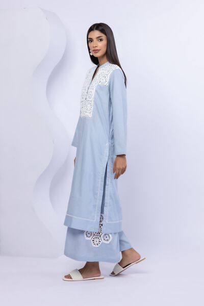 Embroidered | Crosshatch Poplin | Pants | USD 20.00