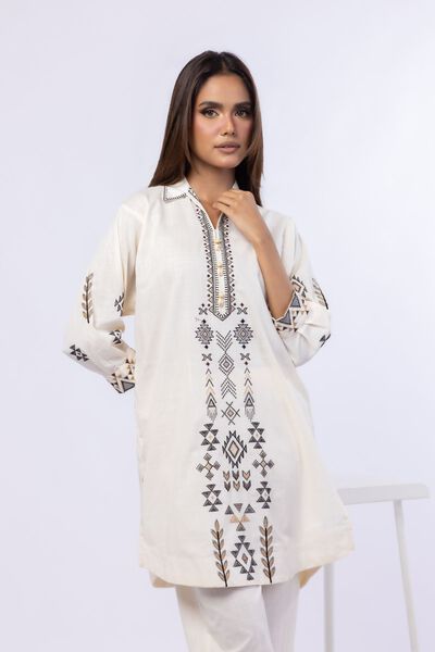 Embroidered | Crosshatch Poplin | Kurta | USD 25.00