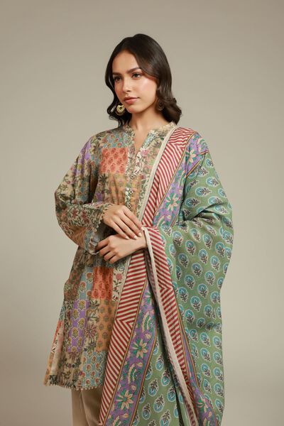 Printed | Cambric | Cambric Tailored 3-Piece | USD 60.00