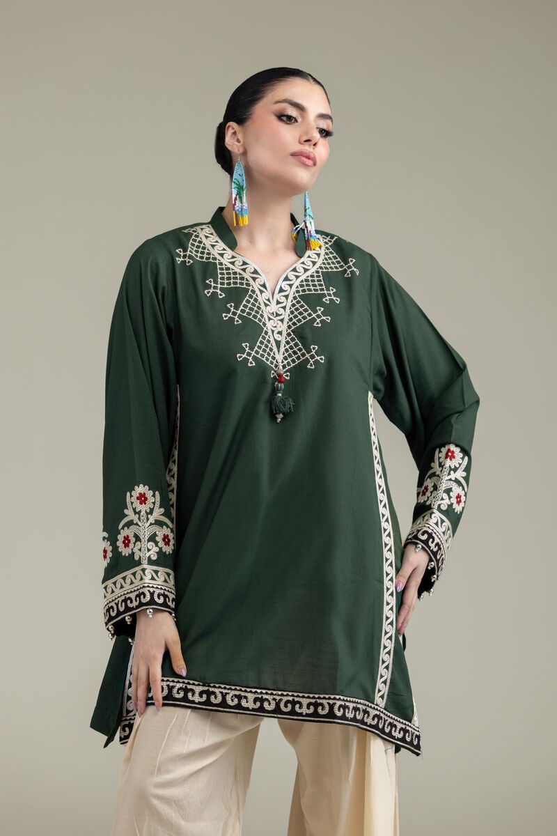Embroidered | Raw Silk | Short Silk Kurta | USD 13.50
