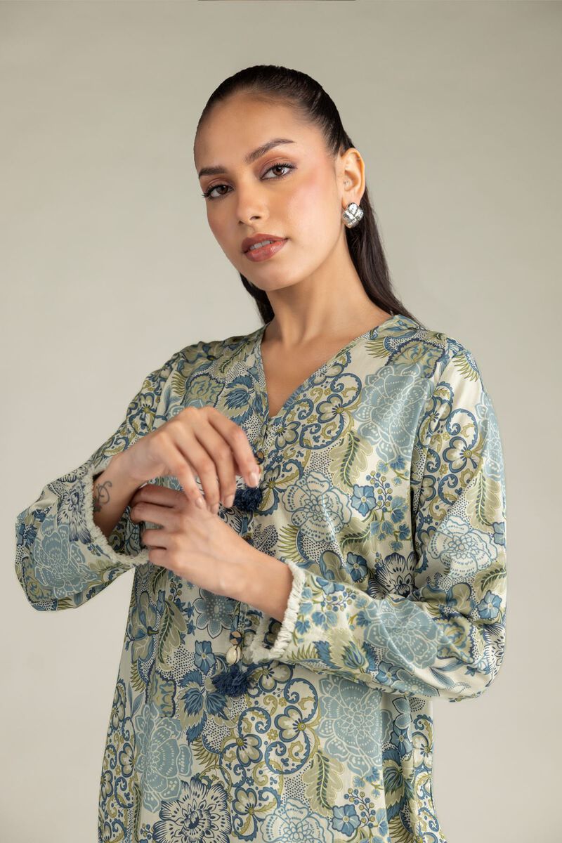 Printed | Cambric | Floral V-Neck Kurta | USD 35.00