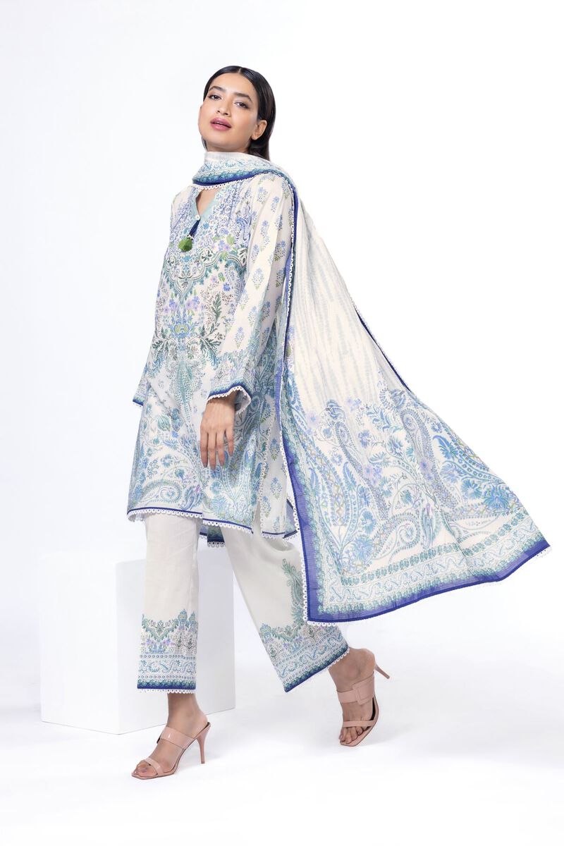 Printed | Slub Lawn | Fabrics 3 Piece | null