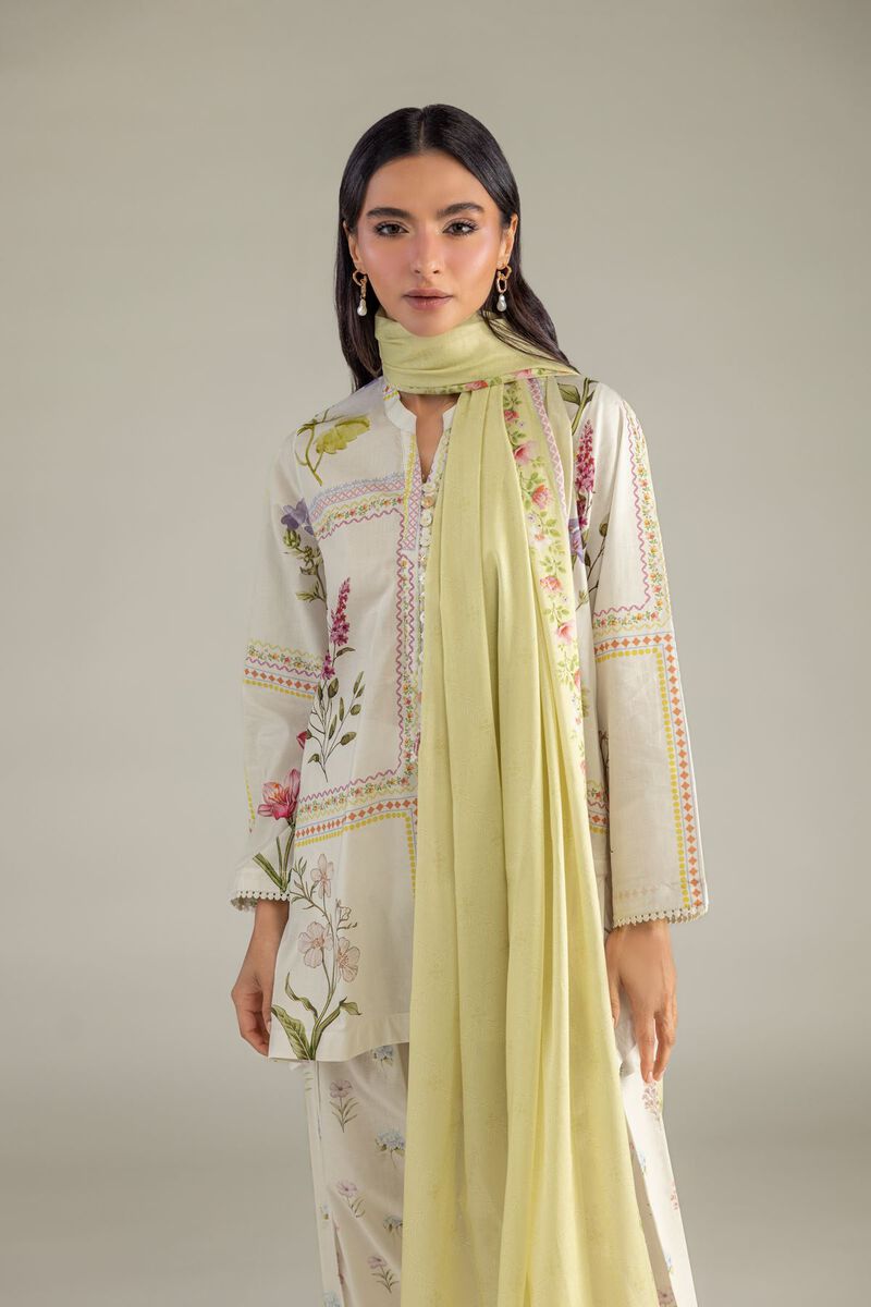 Printed | Cambric | Floral Band-Collar Kurta | USD 35.00