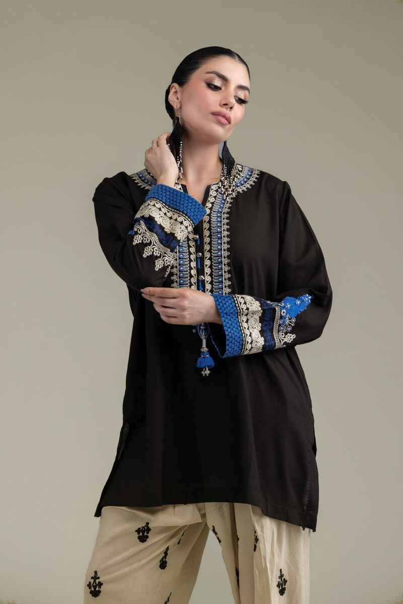 Embroidered | Raw Silk | Short Silk Kurta | USD 45.00