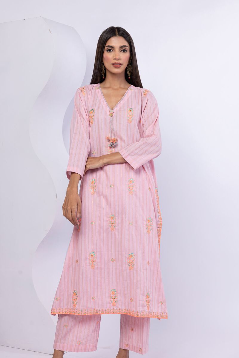 Embroidered | Lurex Stripes | Kurta | USD 20.00