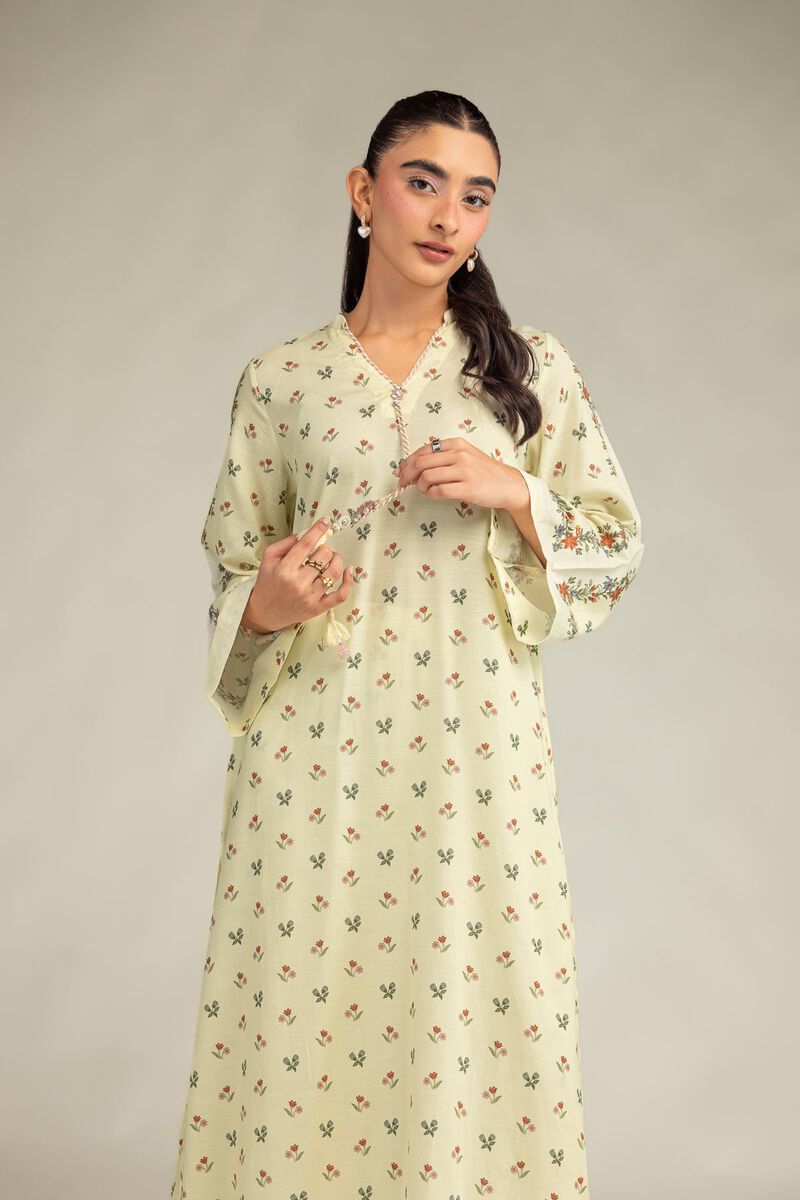 Printed | Raw Silk | Floral Longline Kurta | USD 45.00