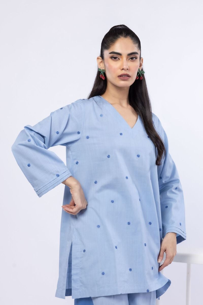 Embroidered | Crosshatch Poplin | Kurta | USD 12.50