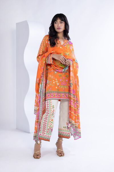 Printed | Light Thai Silk | Dupatta | USD 28.00