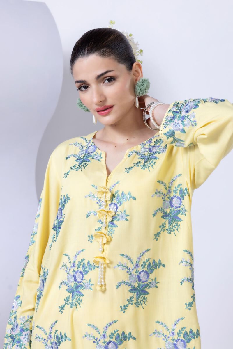 Embroidered | Crosshatch Raw Silk | Kurta | USD 18.00