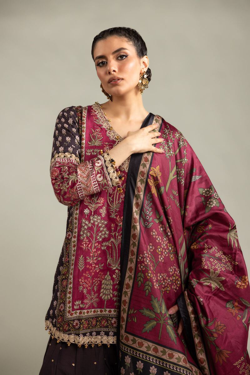Embroidered | Raw Silk | 3-Piece Co-ord Set | USD 155.00