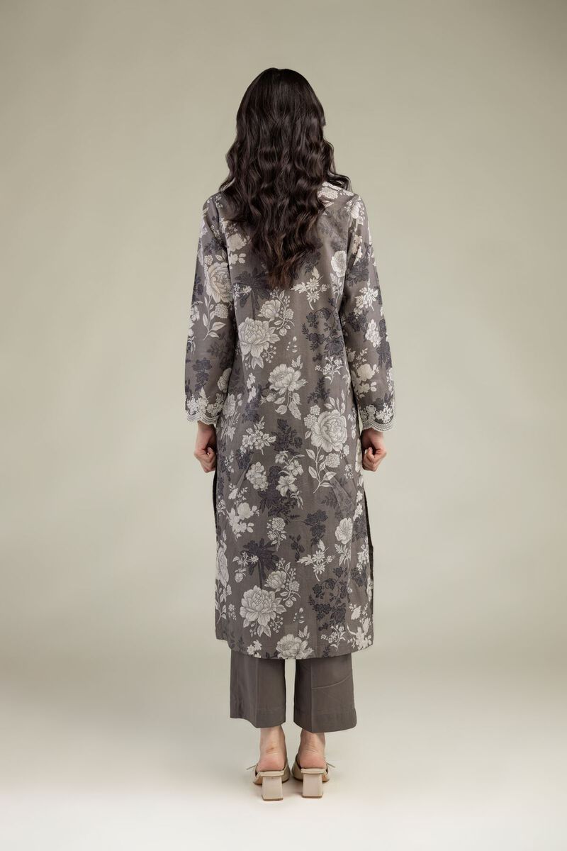 Embroidered | Lawn | Gray Lawn Kurta | USD 35.00