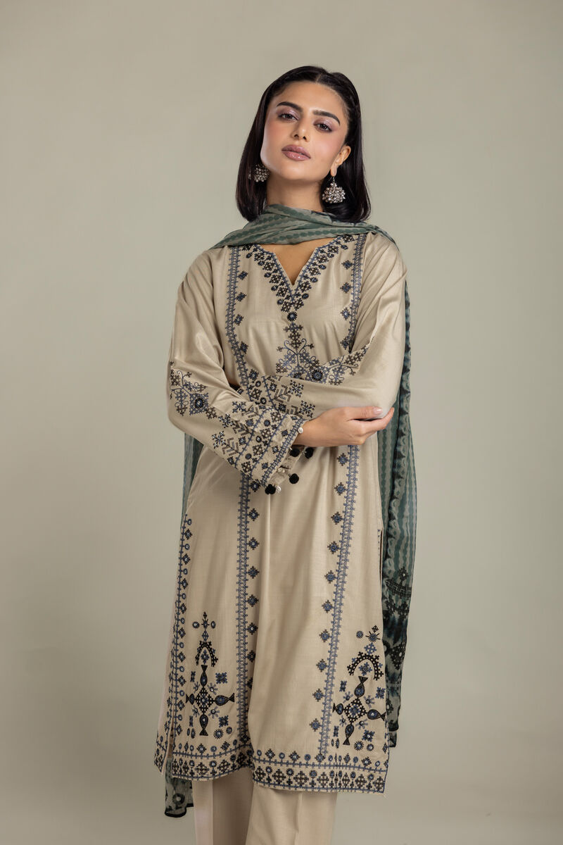 Embroidered | Raw Silk | 3 Piece Tailored | USD 105.00