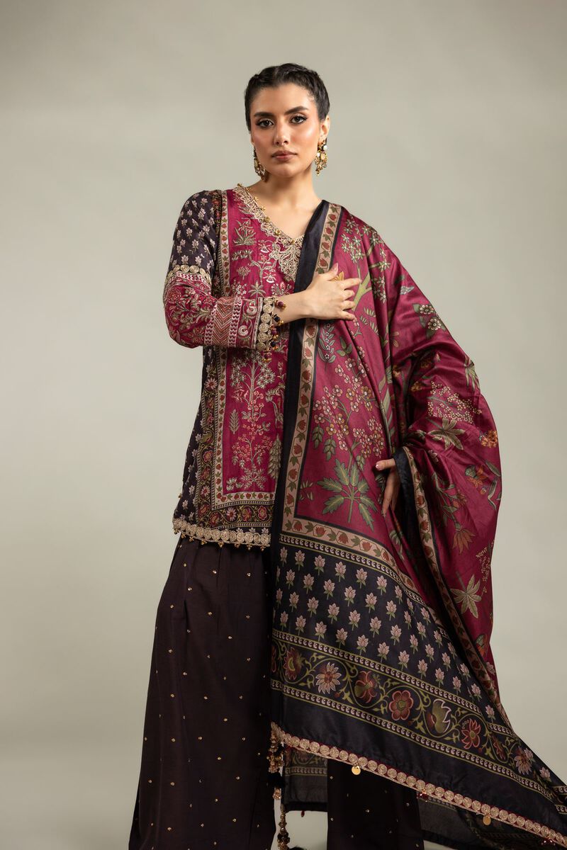 Embroidered | Raw Silk | 3-Piece Co-ord Set | USD 155.00