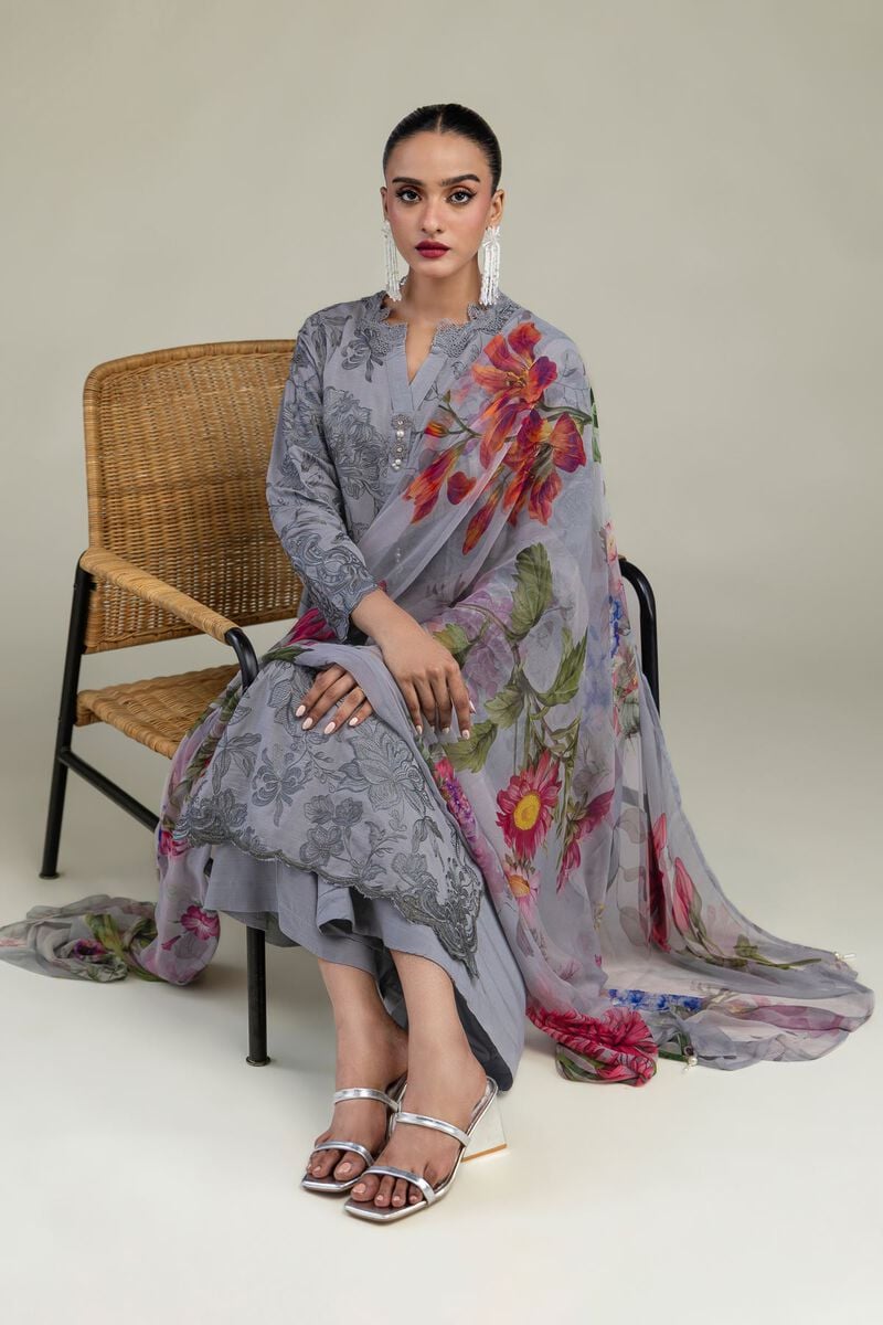 Embroidered | Chiffon | Floral Chiffon Dupatta | USD 30.00