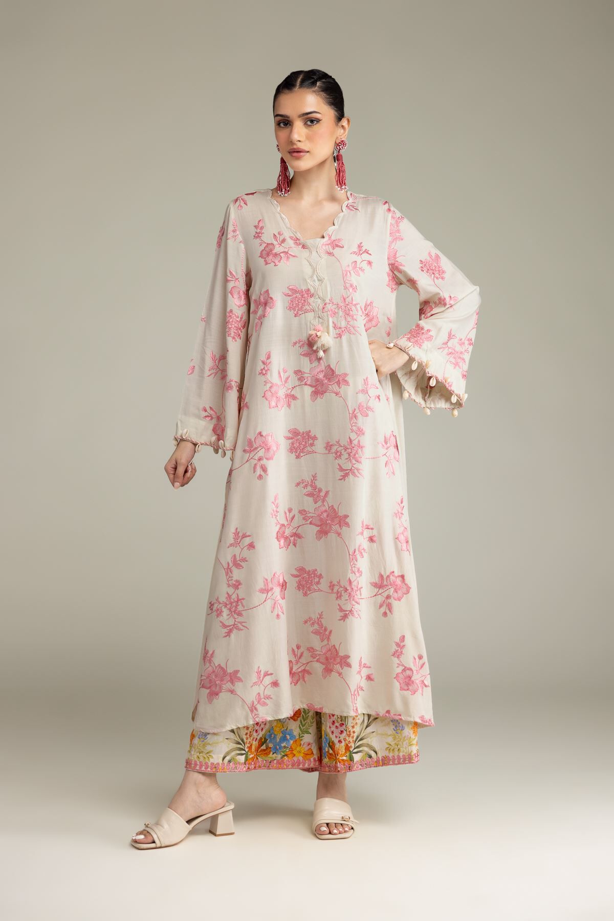 Buy Floral Silk Pants | 0.0 N/A | 2-26-211-B-D1-VG_MULTI | Khaadi