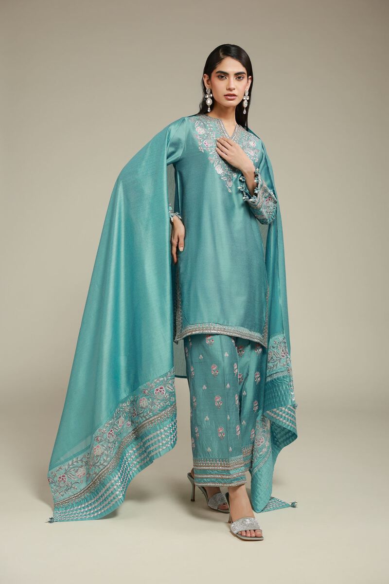 Embroidered | Raw Silk | 3 Piece Co-ord Set | USD 125.00