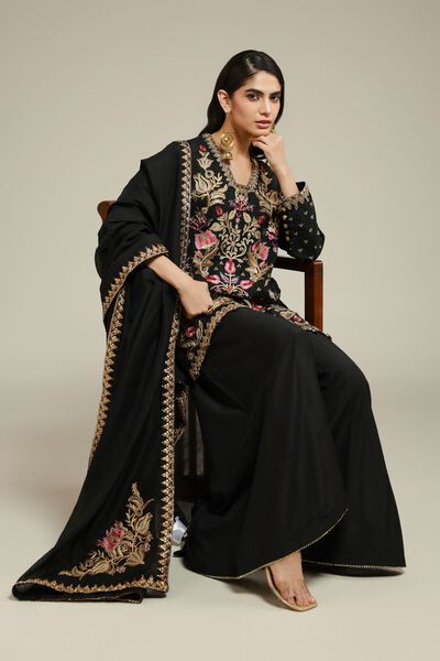 Embroidered | Raw Silk | 3 Piece Co-ord Set | USD 125.00