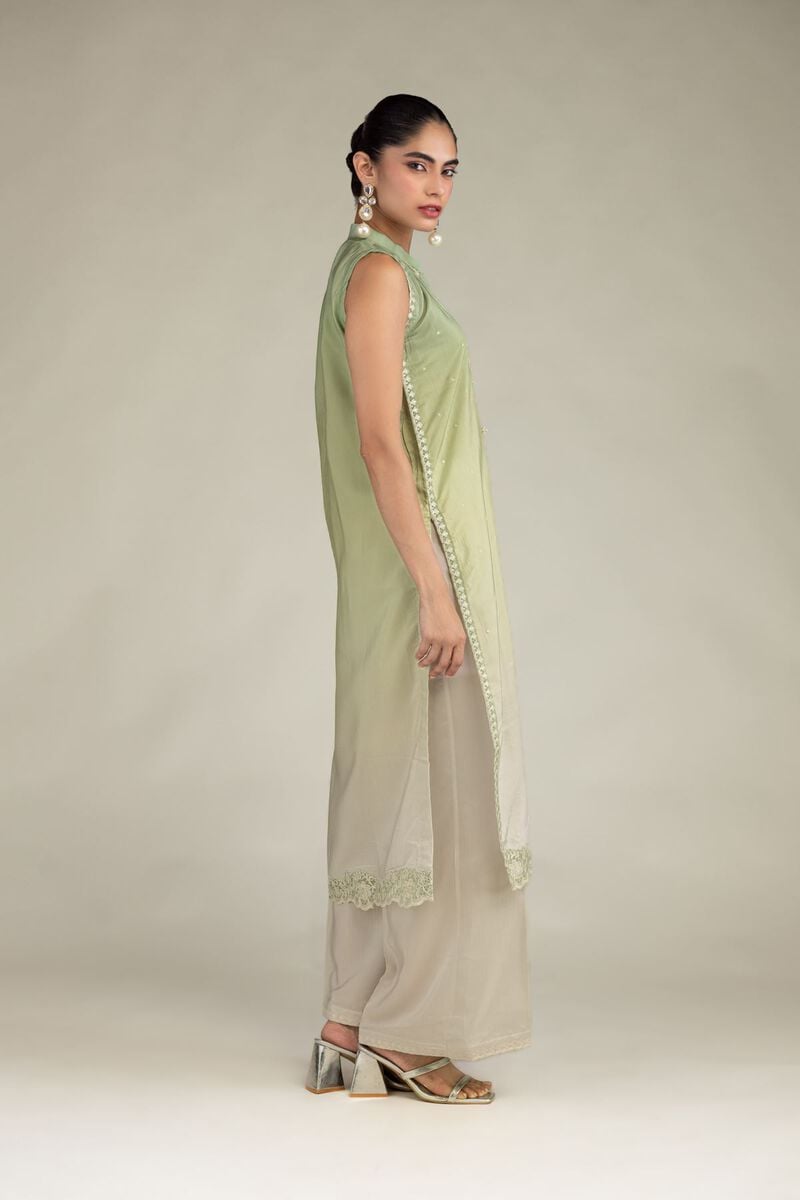 Embroidered | Blended Viscose | Sleeveless Floral Kurta | USD 60.00