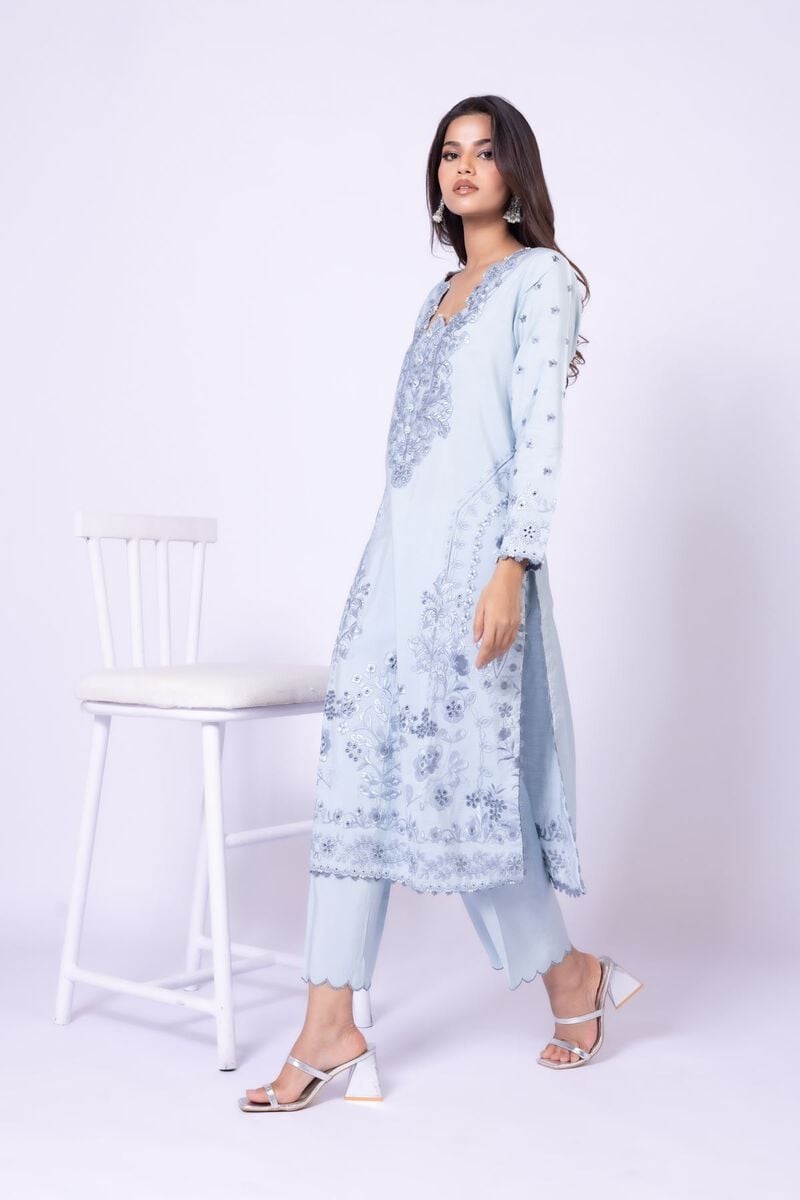 Embroidered | Dull Raw Silk | Kurta | USD 30.00