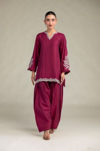 Printed | Raw Silk | Solid Silk Shalwar | USD 30.00