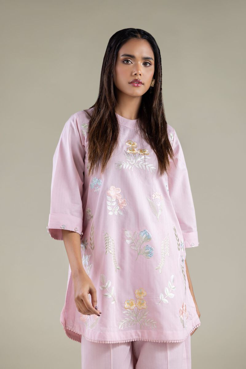 Embroidered | Cotton Dobby | Floral Threadwork Kurta | USD 40.00