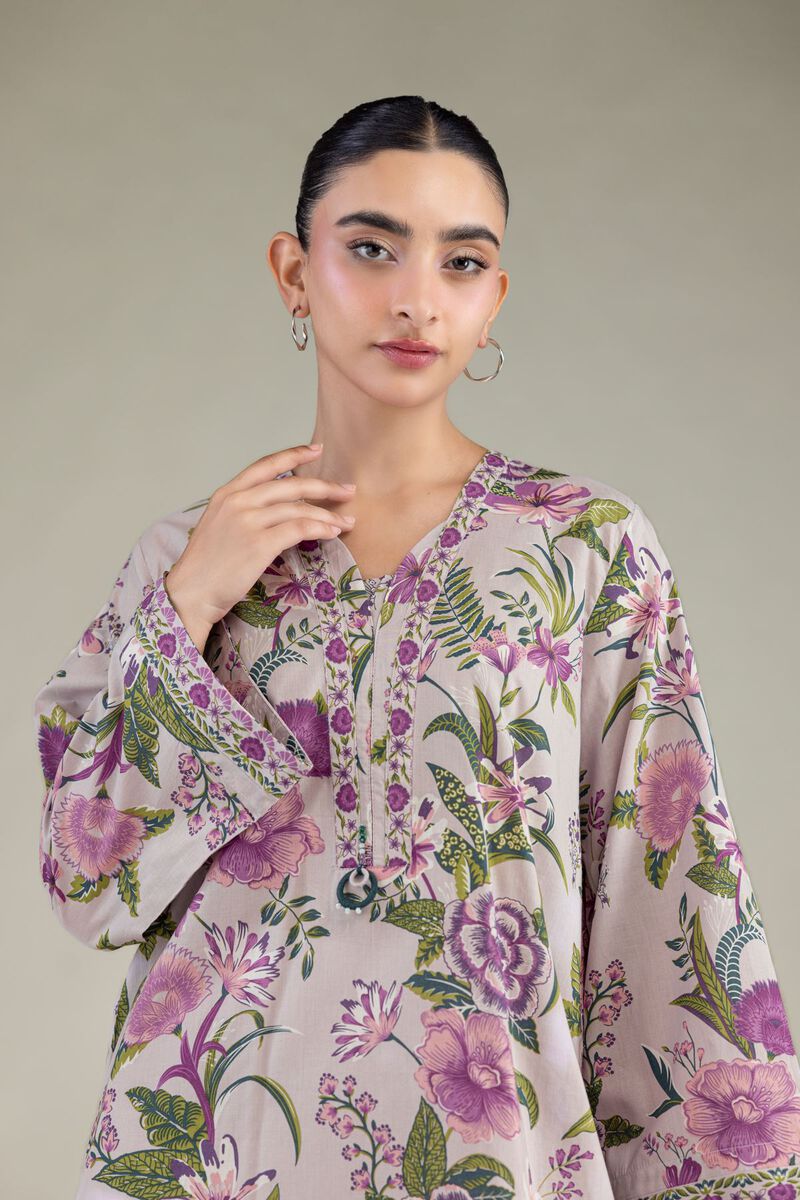 Printed | Cambric | Floral V-Neck Kurta | USD 35.00