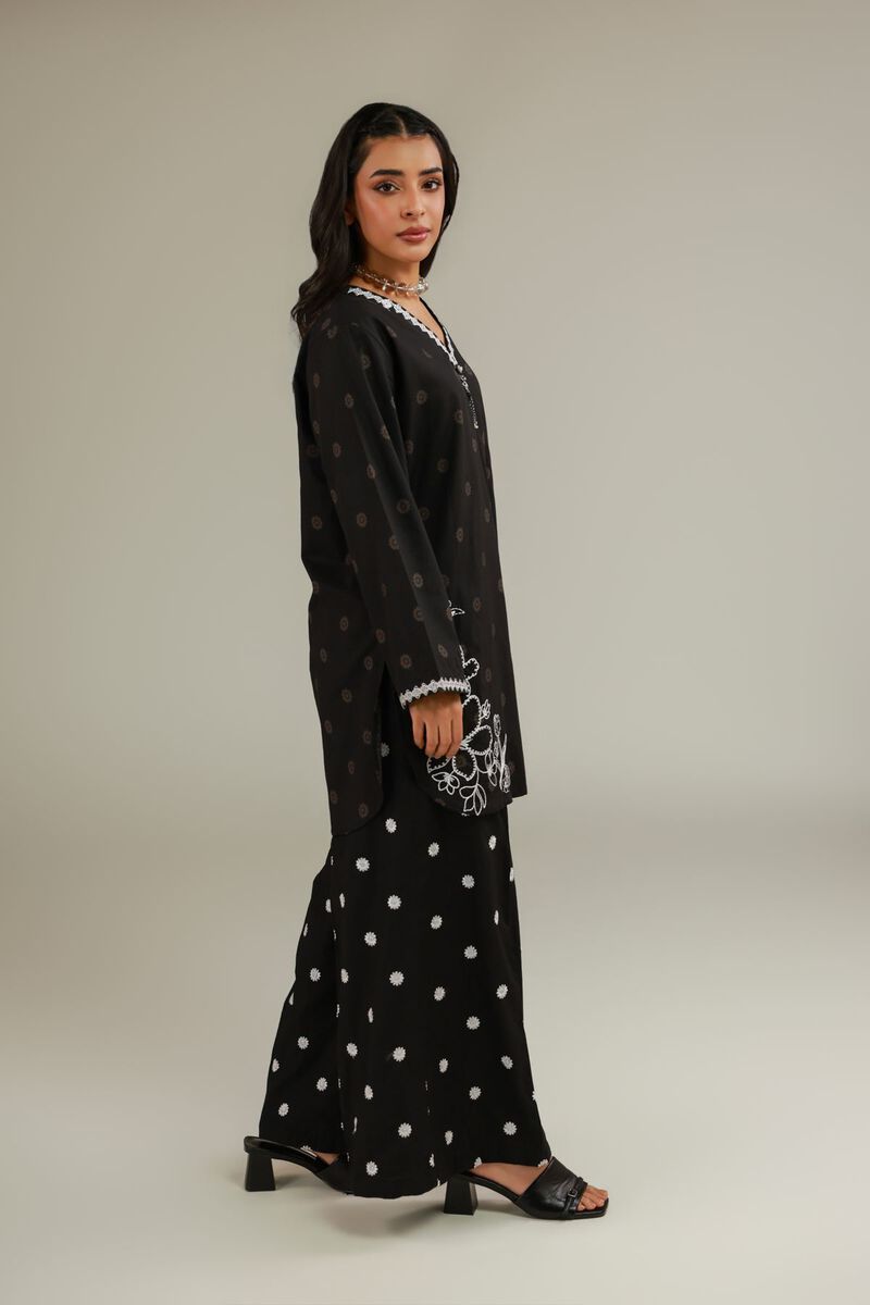 Embroidered | Cotton Dobby | Black Cotton Kurta | USD 35.00