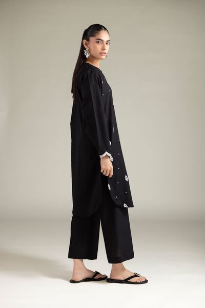 Embroidered | Textured Cotton | Pants | USD 25.00