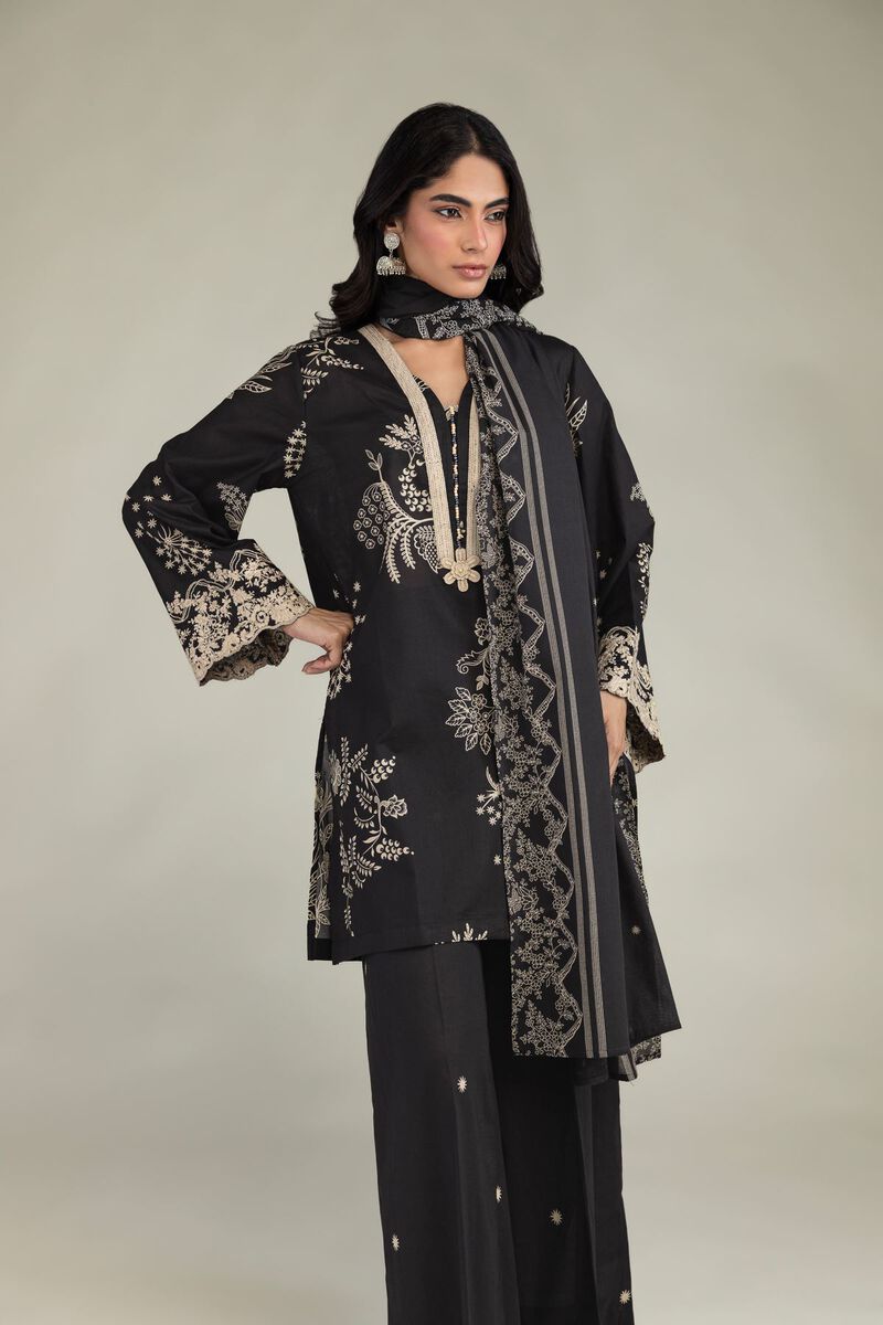 Embroidered | Lawn | Black Lawn Dupatta | USD 25.00