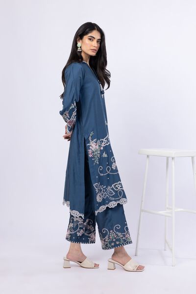 Embroidered | Raw Silk | Pants | USD 25.00