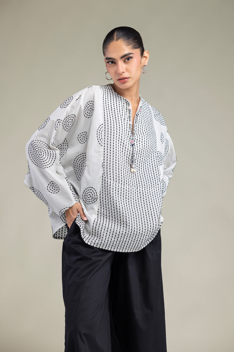 Embroidered | Cambric | White Cambric Shirt | USD 45.00