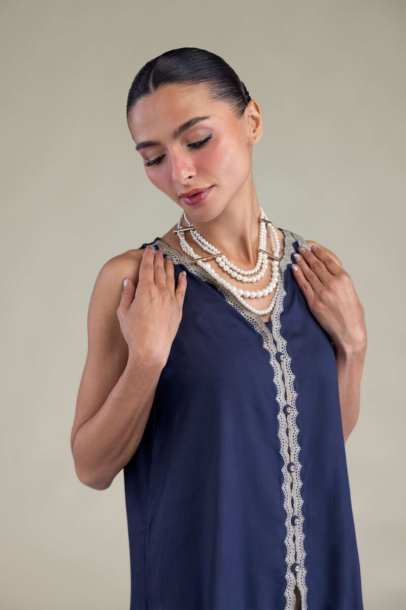 Embroidered | Raw Silk | Sleeveless V-Neck Kurta | USD 40.00