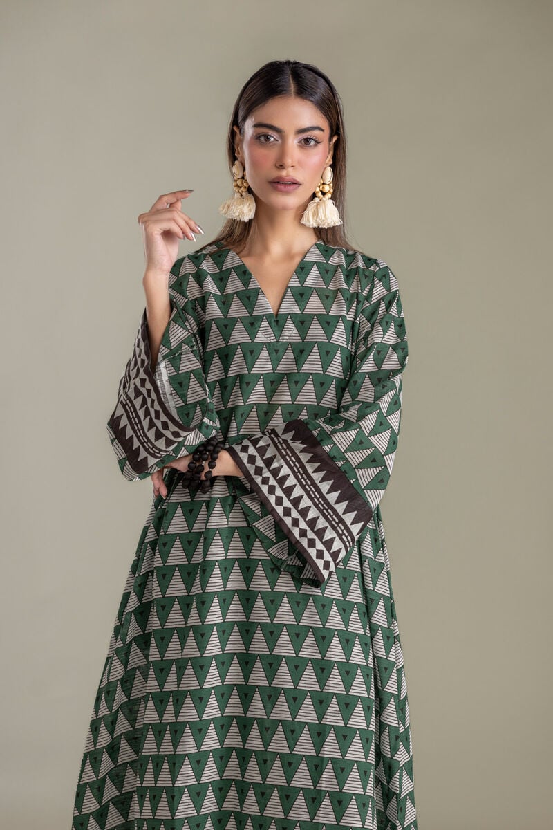 Printed | Light Khaddar | Longline Printed Kurta | USD 35.00