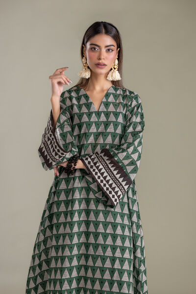 Printed | Light Khaddar | Longline Printed Kurta | USD 35.00