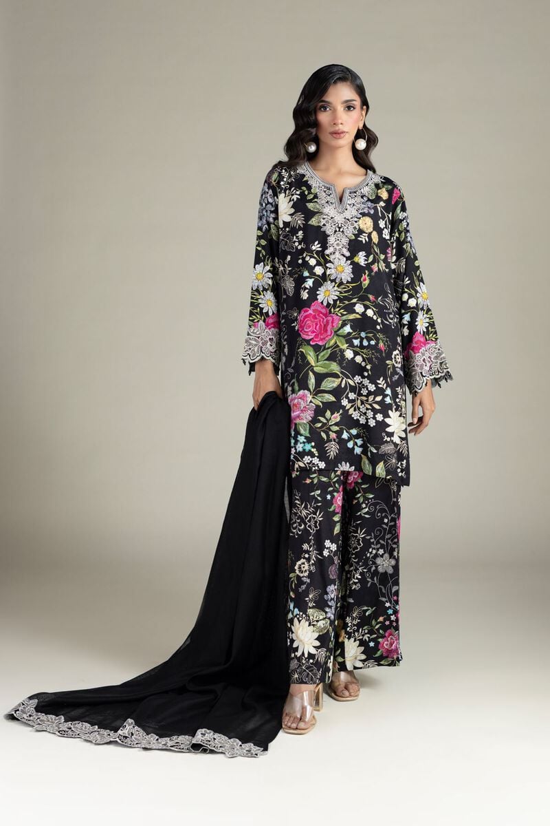 Embroidered | Raw Silk | Three-Piece Tailored Set | USD 85.00