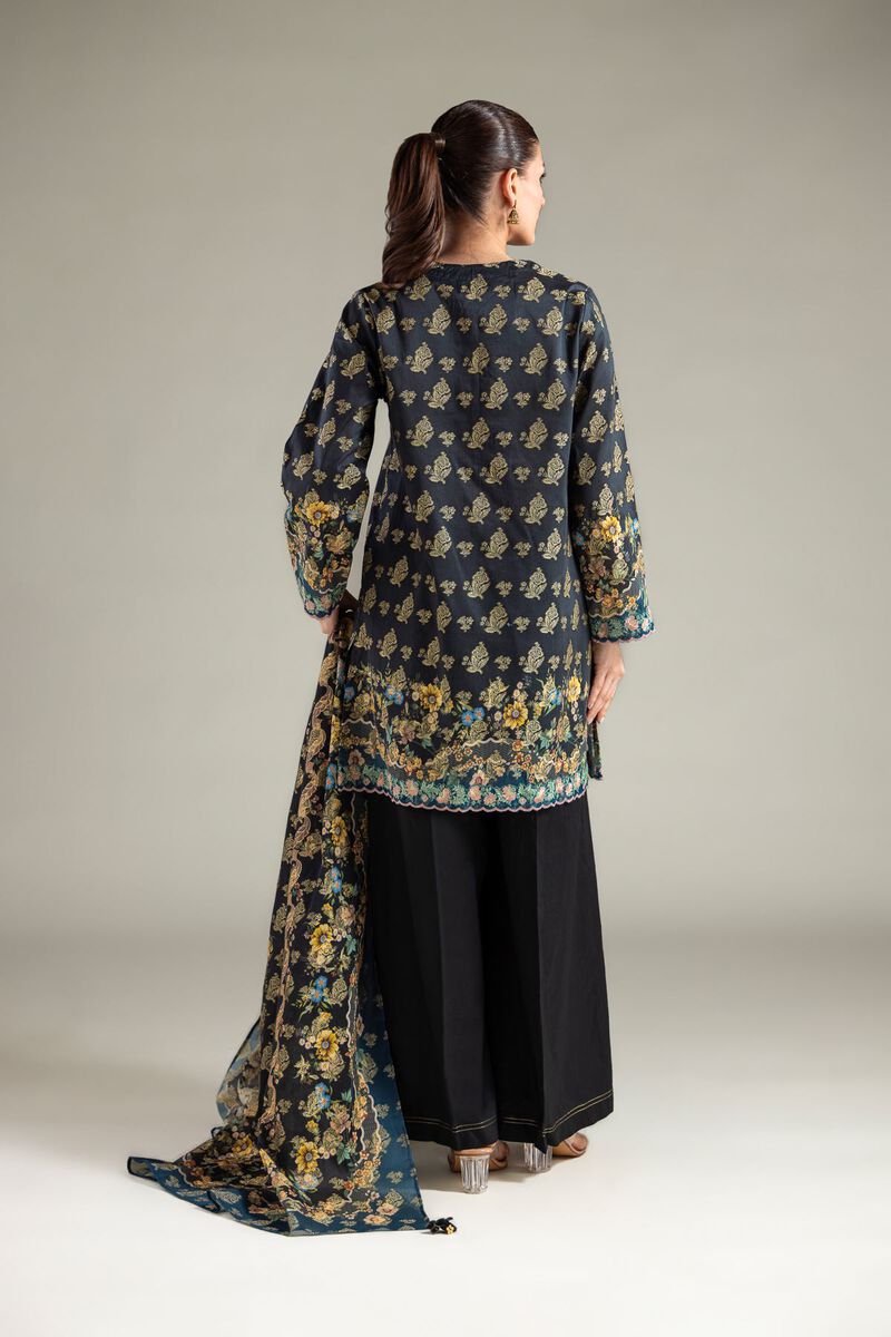 Embroidered | Jacquard | Black Tailored 3-Piece | USD 75.00