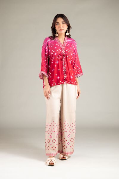 Embroidered | Viscose Crepe | Trousers | USD 30.00