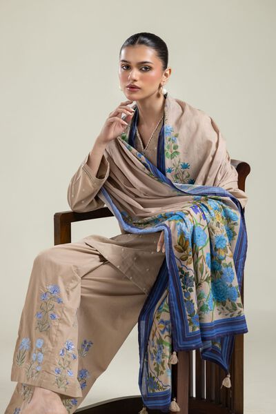 Embroidered | Lawn | Beige Lawn Dupatta | USD 25.00