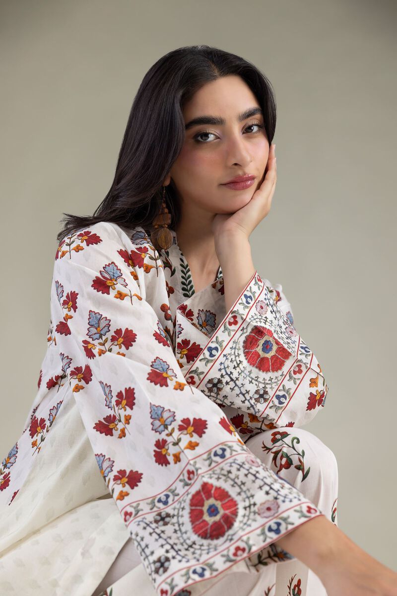 Printed | Cambric | White Cambric Kurta | USD 35.00