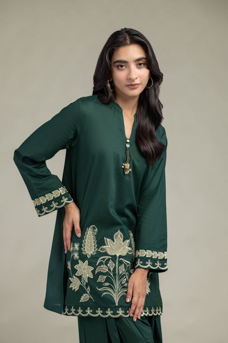 Cambric | Floral Green Kurta | USD 45.00