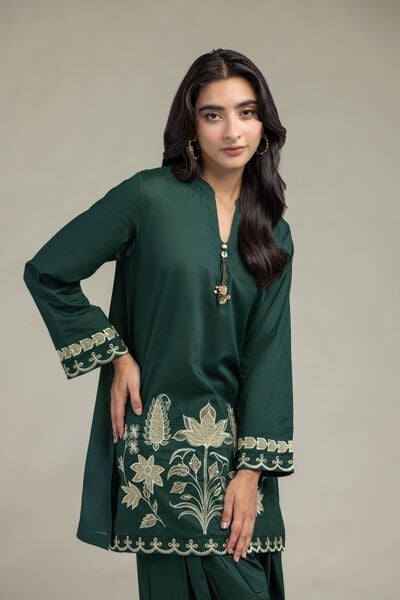 Cambric | Floral Green Kurta | USD 45.00