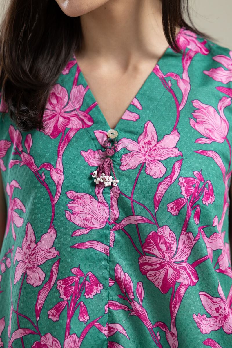 Printed | Cotton Dobby | Sleeveless Cotton Kurta | USD 30.00
