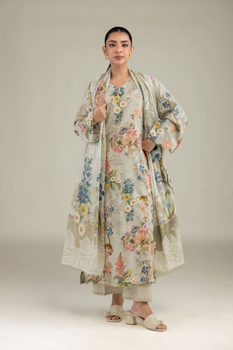 Printed | Lawn | Beige Lawn Dupatta | USD 25.00
