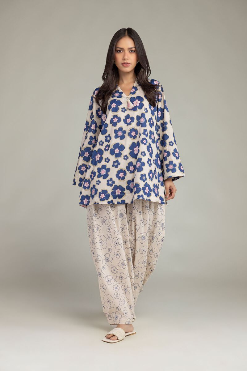 Printed | Cambric | Floral V-Neck Kurta | USD 35.00