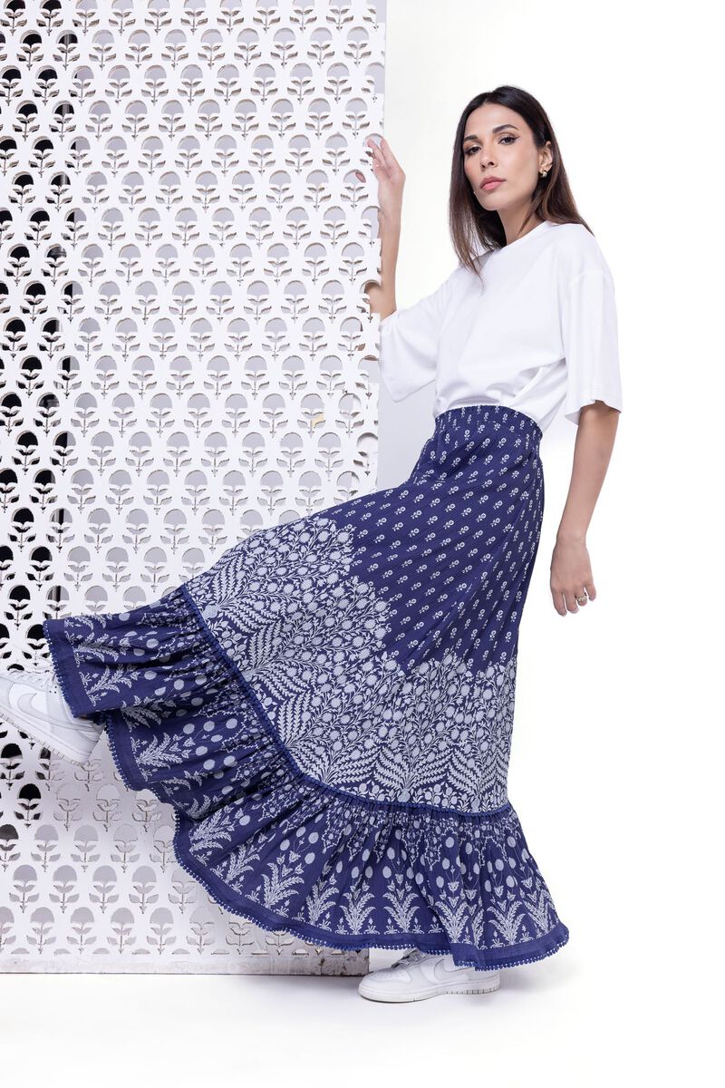 Printed | Ripple Crinkle | Skirt | null