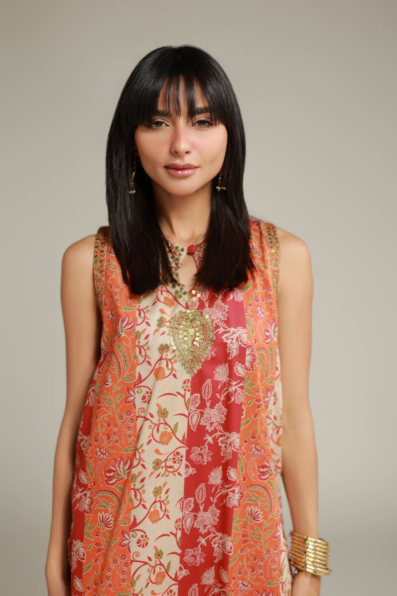 Embroidered | Cambric | Sleeveless Cambric Kurta | USD 30.00