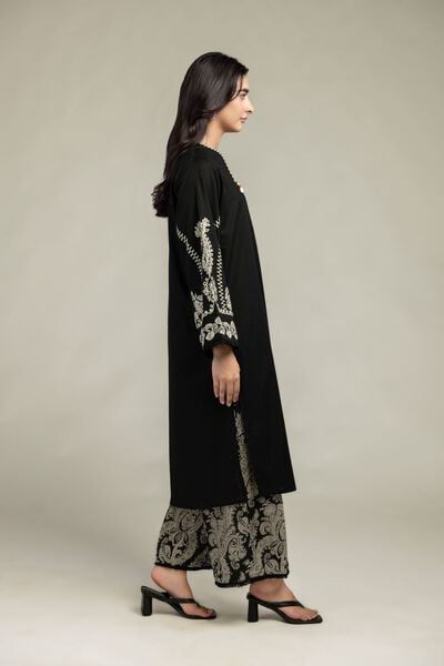Embroidered | Cambric | Black Cambric Pants | USD 30.00