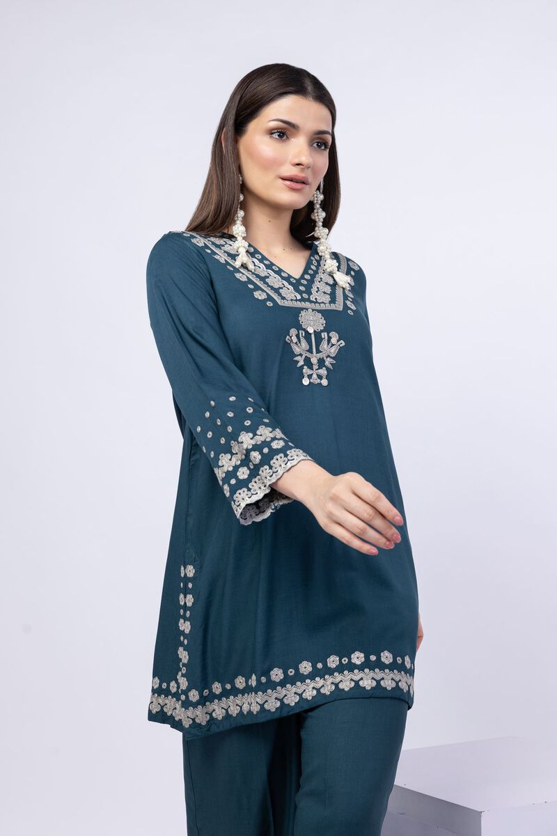 Embroidered | Crosshatch Raw Silk | Kurta | USD 25.00