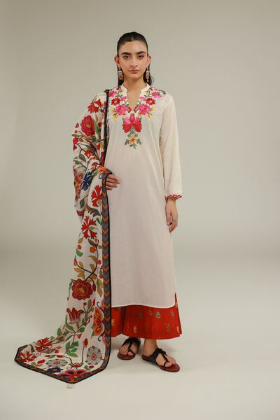 Embroidered | Cotton Dobby | Pants | USD 30.00