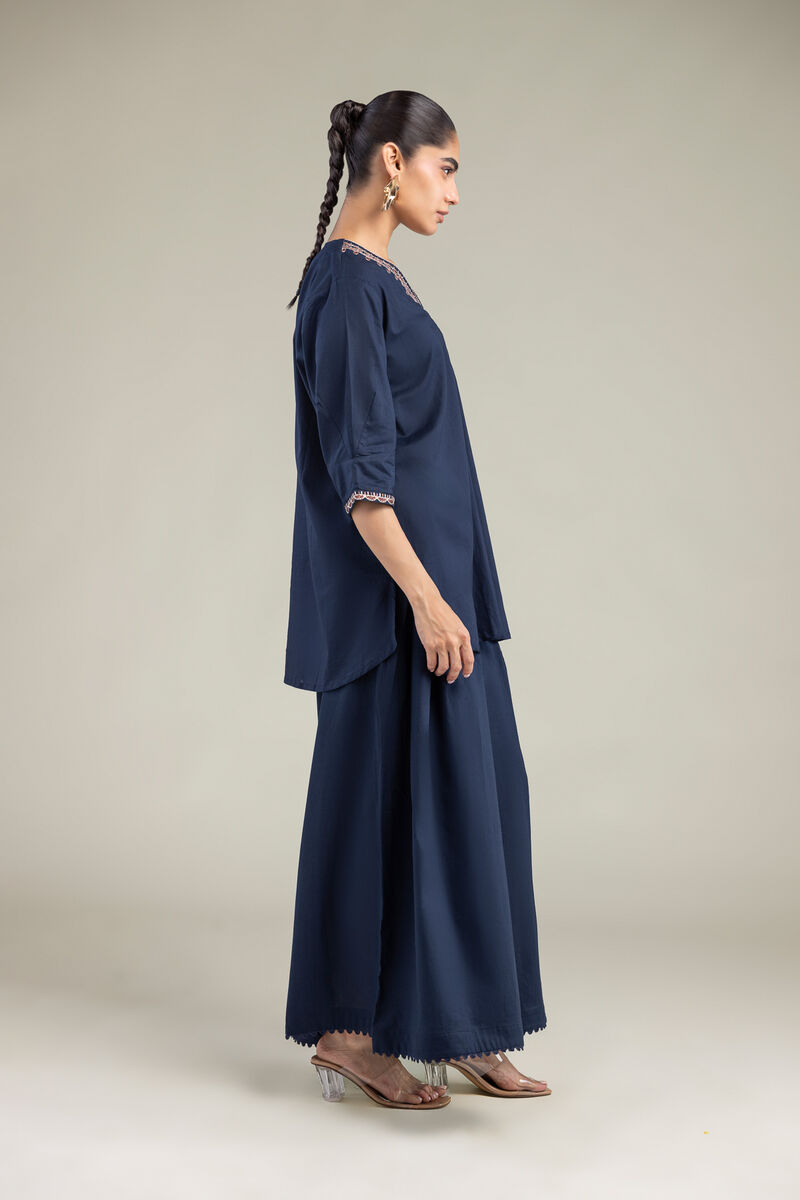 Embroidered | Cambric | Cambric Navy Kurta | USD 35.00